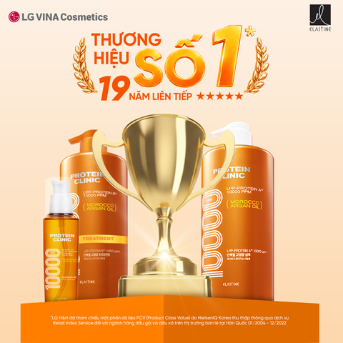  [MỚI RA MẮT] BỘ GỘI XẢ & TINH CHẤT SERUM DƯỠNG TÓC MỀM MƯỢT ELASTINE PROTEIN CLINIC 10000 - A2055 