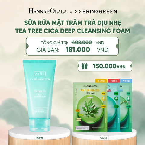  SỮA RỬA MẶT TRÀM TRÀ BRING GREEN TEA TREE CICA DEEP CLEANSING FOAM 120ML - A1424 