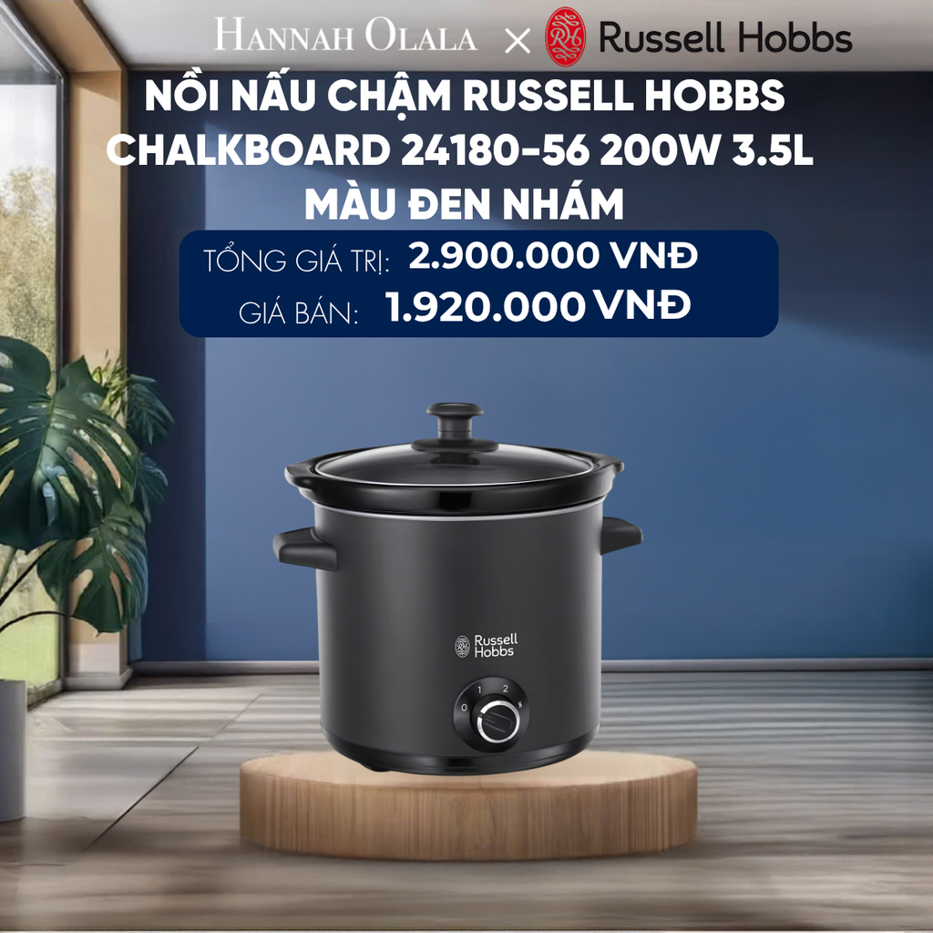  NỒI NẤU CHẬM RUSSELL HOBBS CHALKBOARD 24180-56 200W 3.5L MÀU ĐEN NHÁM 
