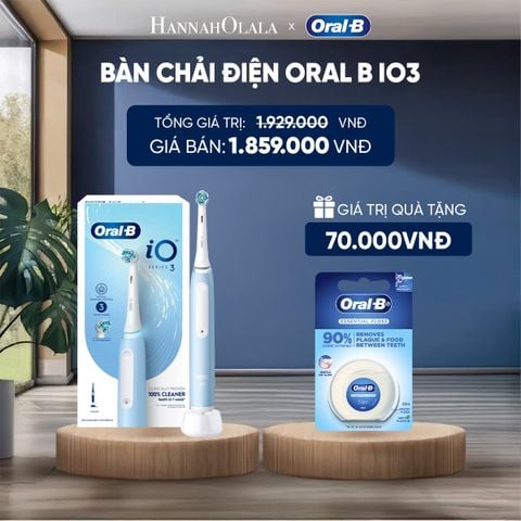  BÀN CHẢI ĐIỆN ORAL-B iO3 CHÍNH HÃNG - CÔNG NGHỆ BẢO VỆ NƯỚU CHỦ ĐỘNG – LÀM SẠCH SÂU – CHỐNG NƯỚC IPX7 