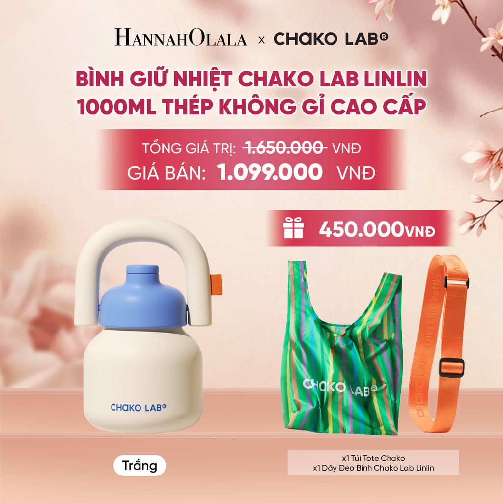  BÌNH GIỮ NHIỆT CHAKO LAB LINLIN 1000ML THÉP KHÔNG GỈ CAO CẤP - A1891 