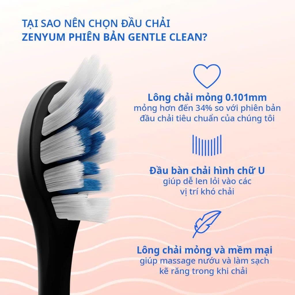  BỘ 4 ĐẦU BÀN CHẢI ZENYUM SONIC PHIÊN BẢN ÊM DỊU - A860 