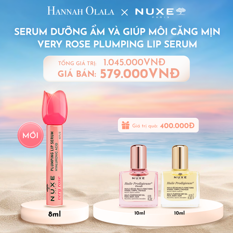  C141_DEAL 1: SERUM DƯỠNG ẨM VÀ GIÚP MÔI CĂNG MỊN NUXE VERY ROSE PLUMPING LIP SERUM 8ML 