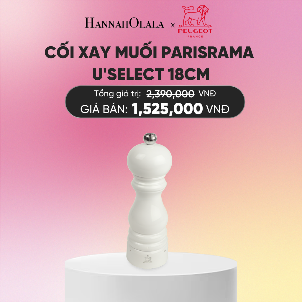  CỐI XAY MUỐI PARISRAMA U'SELECT 18CM MÀU TRẮNG NGÀ 