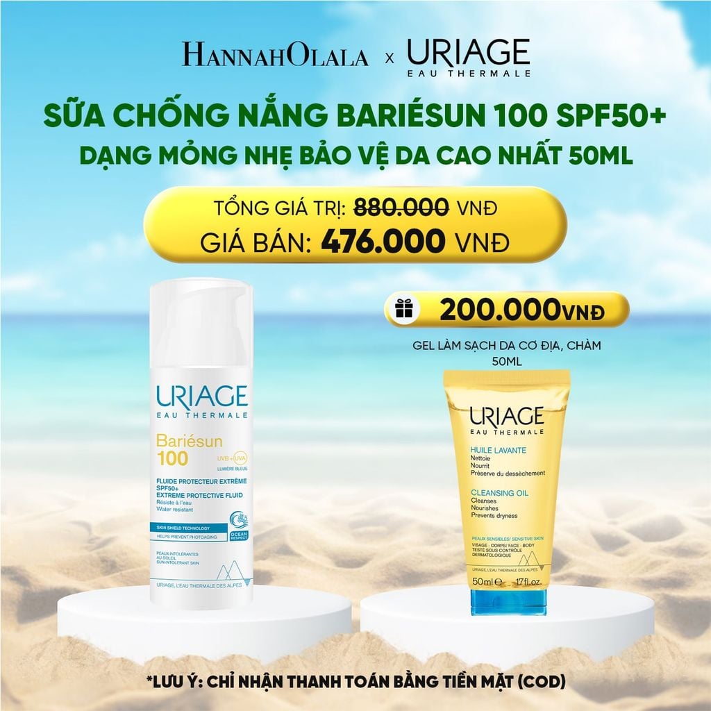  DEAL 1: SỮA CHỐNG NẮNG BARIÉSUN 100 FLUIDE PRO EXTRÈME SPF50+ DẠNG MỎNG NHẸ BẢO VỆ DA CAO NHẤT 50ML 