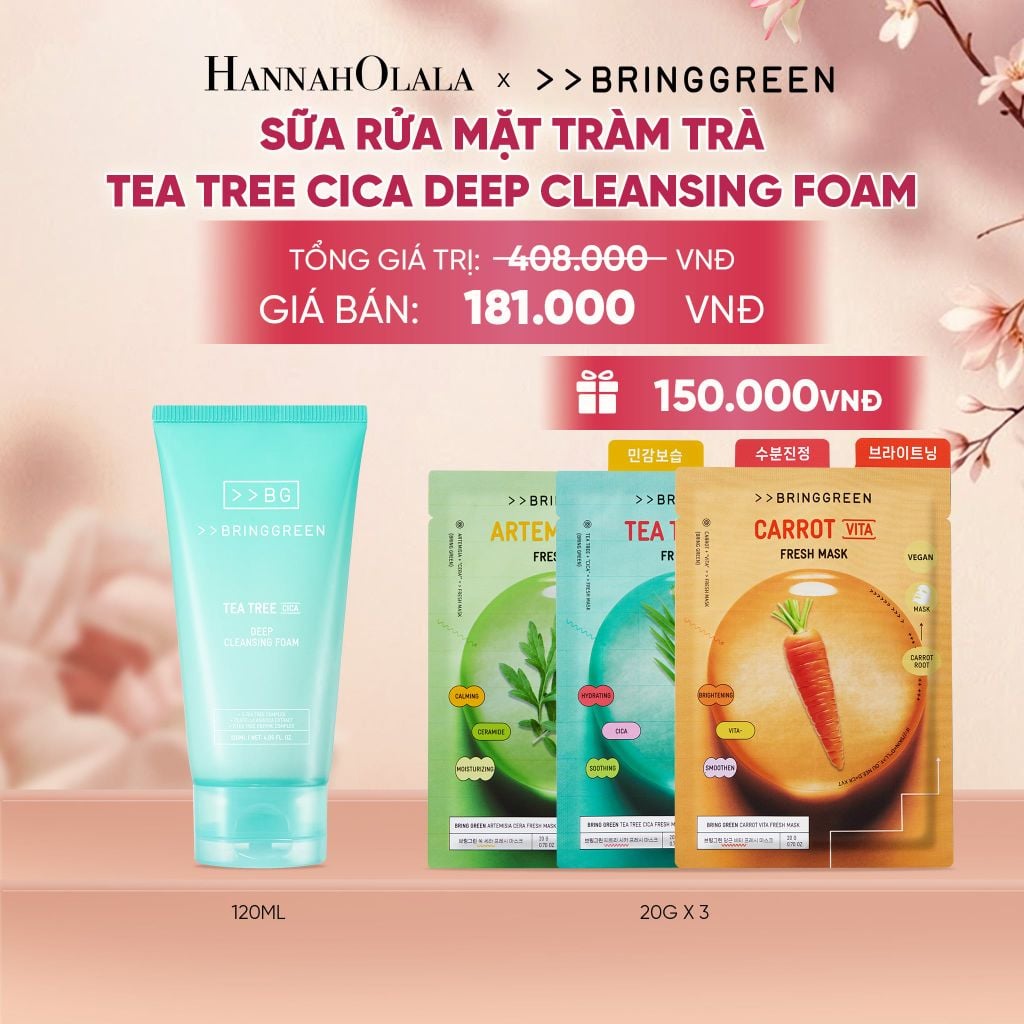  SỮA RỬA MẶT TRÀM TRÀ BRING GREEN TEA TREE CICA DEEP CLEANSING FOAM 120ML - A1523 