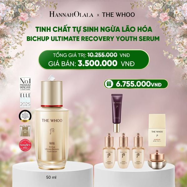  DEAL 01: TINH CHẤT TỰ SINH NGỪA LÃO HÓA THẾ HỆ THỨ 4 THE WHOO BICHUP ULTIMATE RECOVERY YOUTH SERUM 50ML 