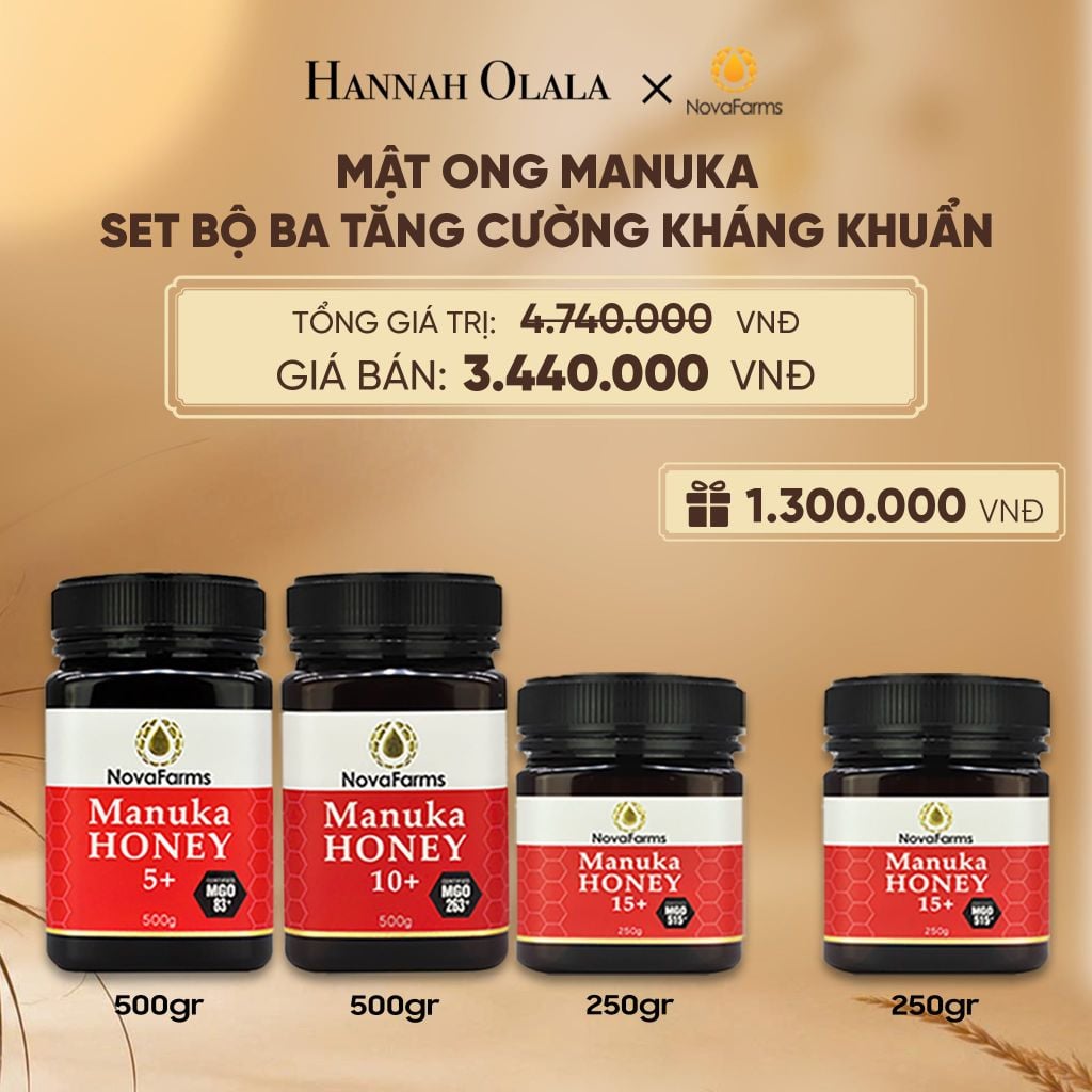  MẬT ONG MANUKA NOVAFARM – SET BỘ BA TĂNG CƯỜNG KHÁNG KHUẨN - E12 