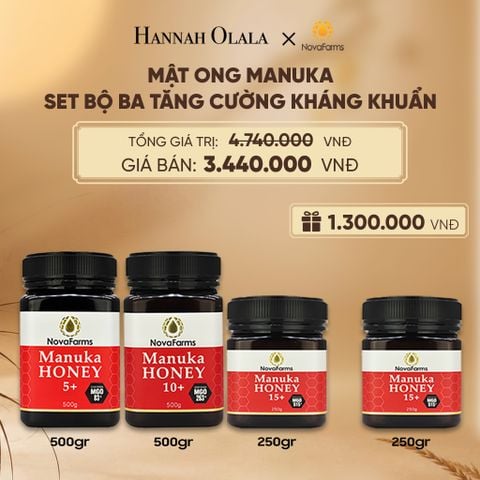  MẬT ONG MANUKA NOVAFARM – SET BỘ BA TĂNG CƯỜNG KHÁNG KHUẨN - E12 