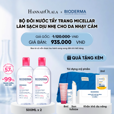  BỘ ĐÔI NƯỚC TẨY TRANG MICELLAR LÀM SẠCH DỊU NHẸ CHO DA NHẠY CẢM 