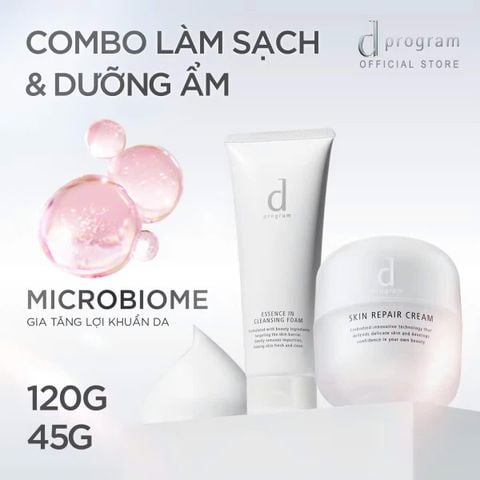  A30: DEAL 14: COMBO LÀM SẠCH VÀ DƯỠNG ẨM D PROGRAM CLEANSING FOAM 120G + SKIN REPAIR CREAM 45G 