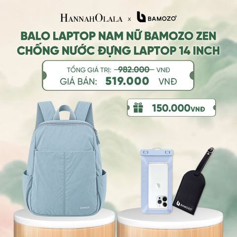  BALO LAPTOP NAM NỮ BAMOZO ZEN SIÊU NHẸ CHỐNG NƯỚC ĐỰNG LAPTOP 14 INCH ĐI LÀM ĐI HỌC (TAG THẺ DA CHỐNG THẤT LẠC + TÚI ĐỰNG ĐIỆN THOẠI CHỐNG NƯỚC) - A729 