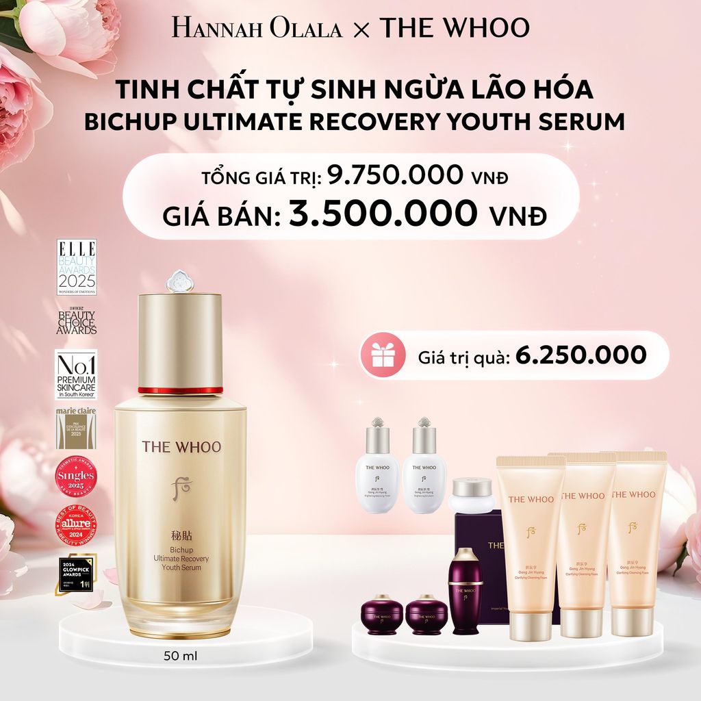  E802: DEAL 1: TINH CHẤT TỰ SINH NGỪA LÃO HÓA THẾ HỆ THỨ 4 THE WHOO BICHUP ULTIMATE RECOVERY YOUTH SERUM 50ML - [GIAO HÀNG TỪ 03/10] 