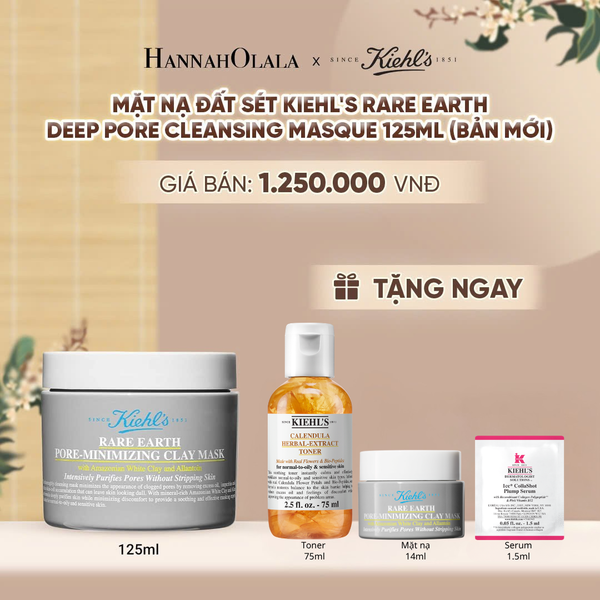  MẶT NẠ ĐẤT SÉT GIẢM DẦU & THU NHỎ LỖ CHÂN LÔNG KIEHL'S RARE EARTH DEEP PORE CLEANSING MASQUE 125ML (MỚI) - A296 