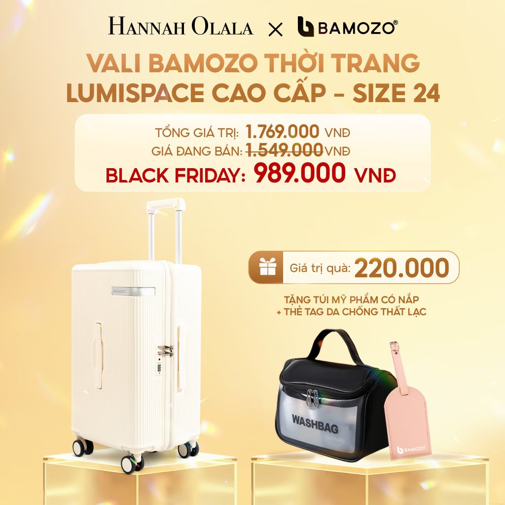  DEAL 1: VALI BAMOZO LUMISPACE CAO CẤP (TẶNG TÚI MỸ PHẨM CÓ NẮP + THẺ TAG DA CHỐNG THẤT LẠC) 