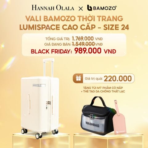  DEAL 1: VALI BAMOZO LUMISPACE CAO CẤP (TẶNG TÚI MỸ PHẨM CÓ NẮP + THẺ TAG DA CHỐNG THẤT LẠC) 