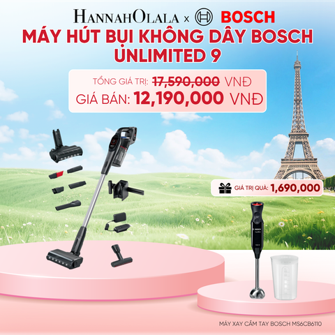  [ĐỘC QUYỀN] MÁY HÚT BỤI KHÔNG DÂY BOSCH UNLIMITED 9 BCS931BQC, MÀU ĐEN - B182 