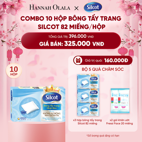  DEAL 1: COMBO 10 HỘP BÔNG TRANG ĐIỂM (BÔNG TẨY TRANG) SILCOT 82 MIẾNG/HỘP 