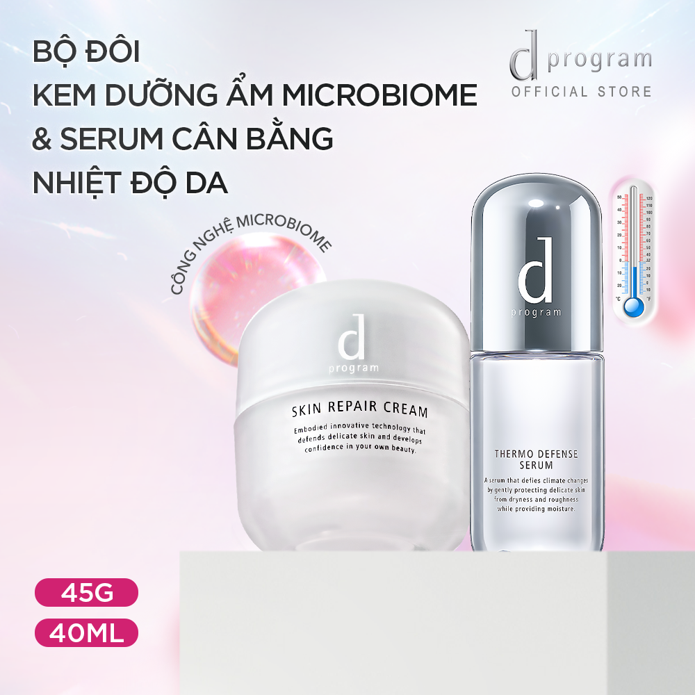 A34: DEAL 18: COMBO KEM DƯỠNG PHỤC HỒI DA MICROBIOME SKIN REPAIR CREAM 45G & SERUM CÂN BẰNG NHIỆT ĐỘ DA D PROGRAM THERMO SERUM 40ML 