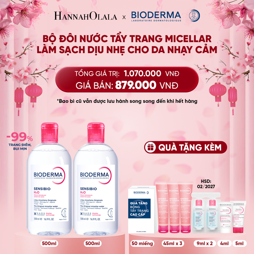  DEAL 1: BỘ ĐÔI NƯỚC TẨY TRANG MICELLAR LÀM SẠCH DỊU NHẸ CHO DA NHẠY CẢM 