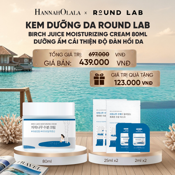  KEM DƯỠNG DA ROUND LAB BIRCH JUICE MOISTURIZING CREAM 80ML DƯỠNG ẨM CẢI THIỆN ĐỘ ĐÀN HỒI DA_ D527 