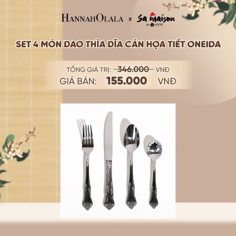  SET 4 MÓN DAO THÌA DĨA CÁN HỌA TIẾT ONEIDA - DEAL 13 - A1798 