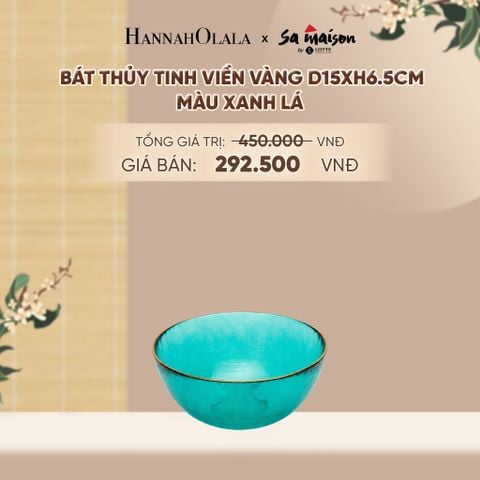  BÁT THỦY TINH VIỀN VÀNG D15XH6.5CM - DEAL 8 - A1825 