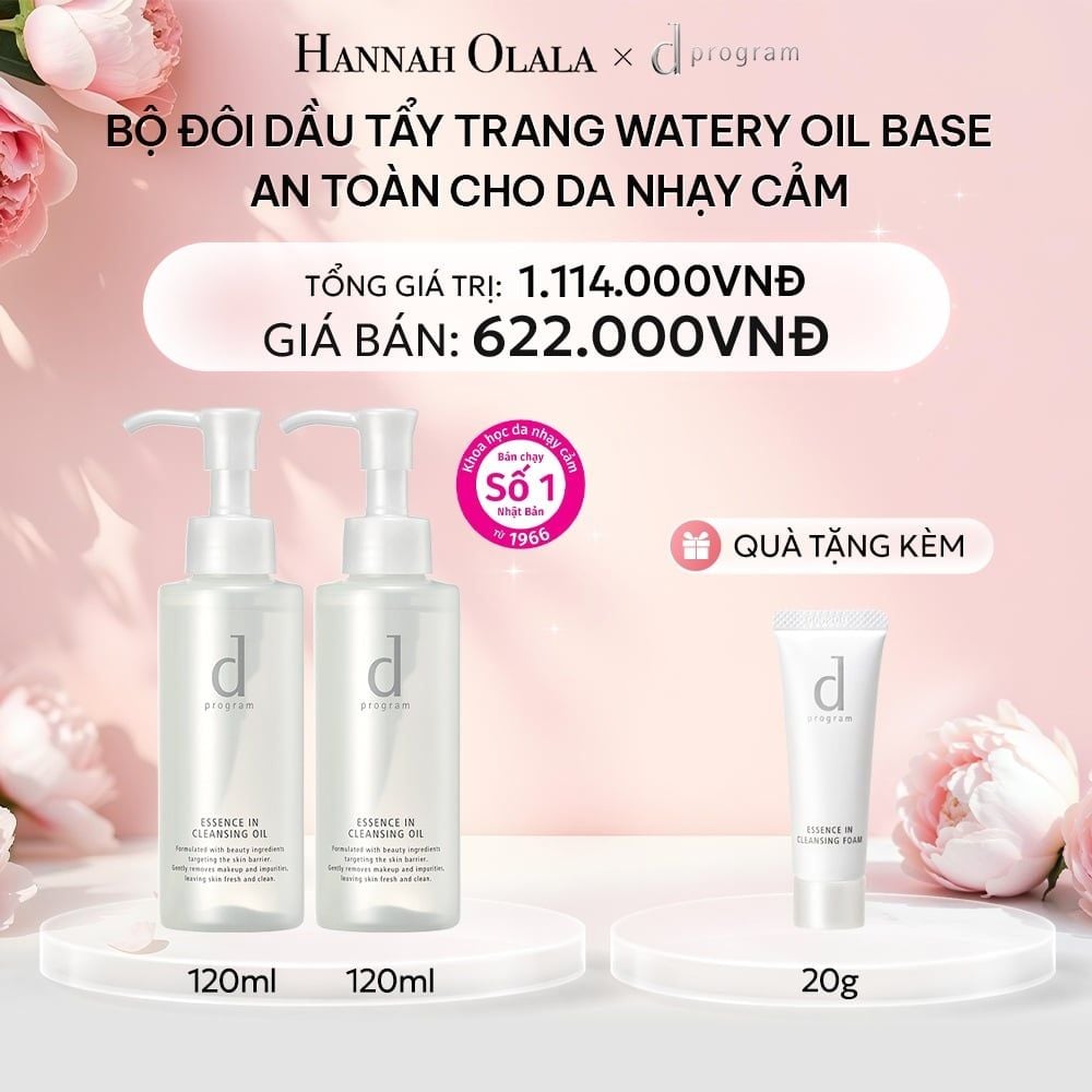  E360: DEAL 6: (01.10 - 04.10) BỘ ĐÔI DẦU TẨY TRANG DƯỠNG DA DPROGRAM ESSENCE IN CLEANSING OIL 120ML 