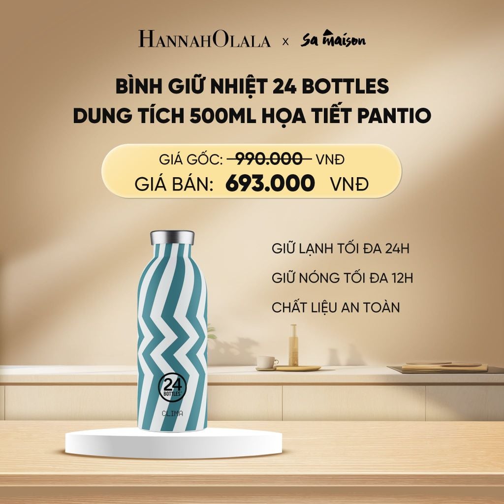  DEAL 1: BÌNH GIỮ NHIỆT 24 BOTTLES DUNG TÍCH 500ML HỌA TIẾT 