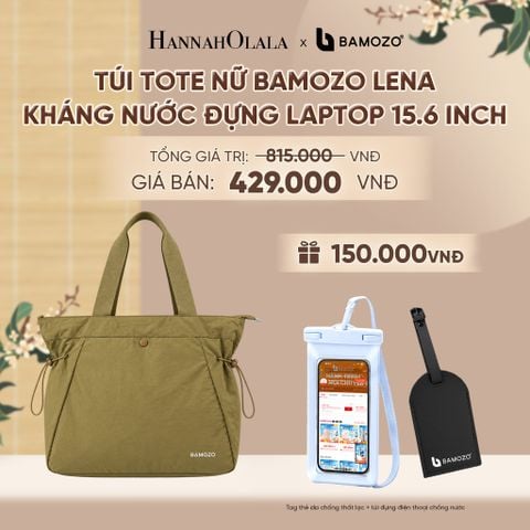  TÚI TOTE NỮ BAMOZO LENA KHÁNG NƯỚC ĐỰNG LAPTOP 15.6 INCH, TÚI ĐI LÀM CÔNG SỞ THỜI TRANG CAO CẤP (TAG THẺ DA CHỐNG THẤT LẠC + TÚI ĐỰNG ĐIỆN THOẠI CHỐNG NƯỚC) - A2506 