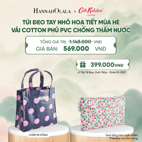  TÚI ĐEO TAY NHỎ CATH KIDSTON HOẠ TIẾT MÙA HÈ VÀI COTTON PHỦ PVC CHỐNG THẤM NƯỚC - A4032 