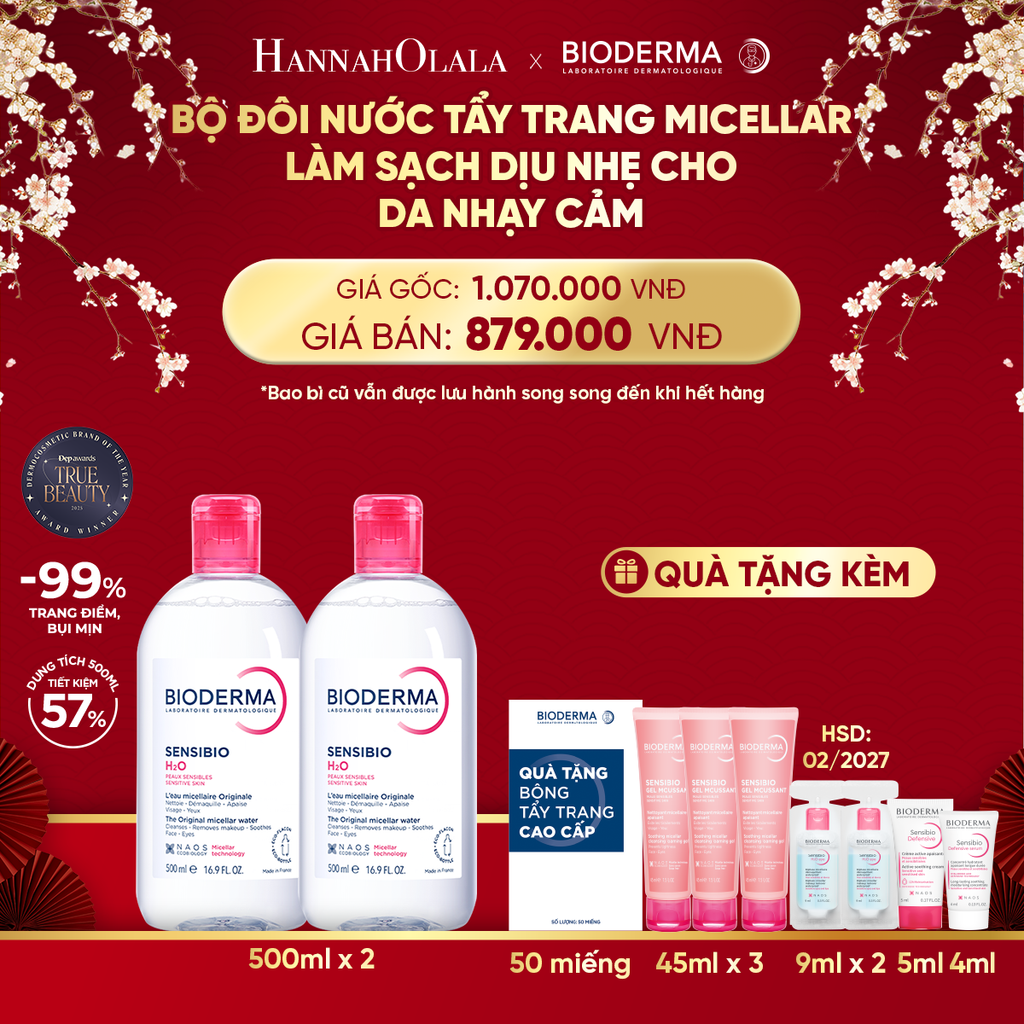  DEAL 1: BỘ ĐÔI NƯỚC TẨY TRANG MICELLAR LÀM SẠCH DỊU NHẸ CHO DA NHẠY CẢM 