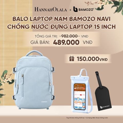  BALO LAPTOP NAM BAMOZO NAVI ĐA NĂNG CHỐNG NƯỚC ĐỰNG LAPTOP 15 INCH CÓ NGĂN ĐỰNG GIÀY ĐI LÀM CÔNG TÁC (TAG THẺ DA CHỐNG THẤT LẠC + TÚI ĐỰNG ĐIỆN THOẠI CHỐNG NƯỚC) - A2504 