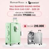  E4_DEAL 1: VALI BAMOZO KHUNG NHÔM 9066 BẢN CAO CẤP (TẶNG BỌC VALI CC TRONG SUỐT + TÚI ĐỰNG GIÀY) 