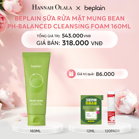  E634: DEAL 1: BEPLAIN SỮA RỬA MẶT MUNG BEAN PH-BALANCED CLEANSING FOAM 160ML 