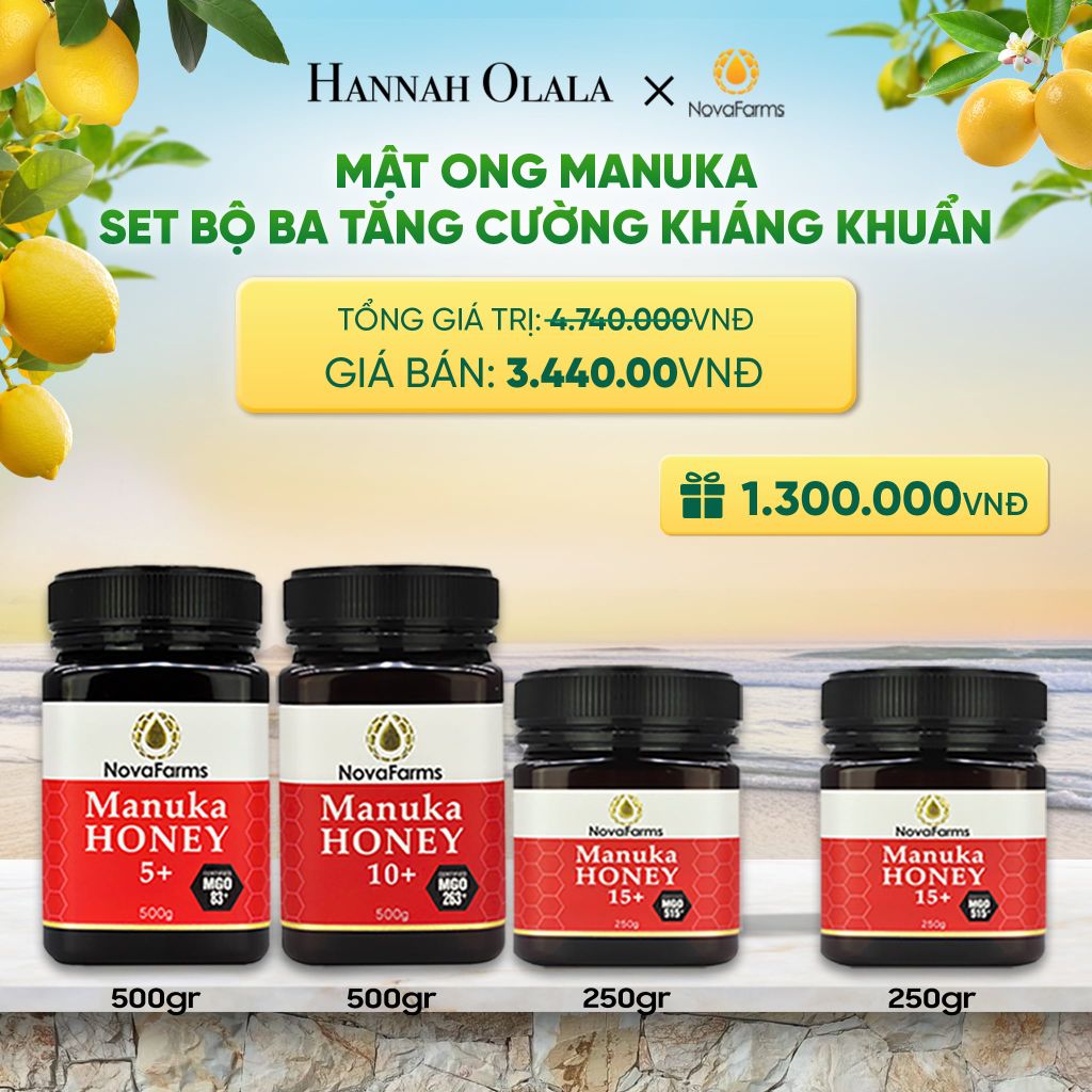  MẬT ONG MANUKA NOVAFARM – SET BỘ BA TĂNG CƯỜNG KHÁNG KHUẨN 