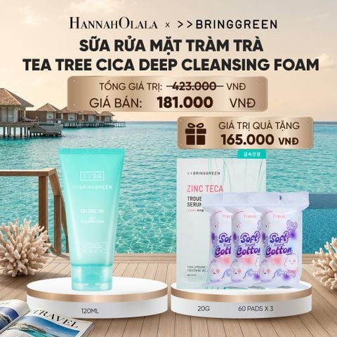  SỮA RỬA MẶT TRÀM TRÀ BRING GREEN TEA TREE CICA DEEP CLEANSING FOAM 120ML_ D1360 