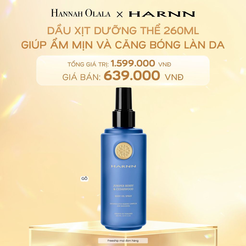  DEAL 1: BODY OIL SPRAY - DẦU XỊT DƯỠNG THỂ HARNN HƯƠNG JUNIPERBERY & CEDAWOOD 260 ML (DATE 11/2026) 