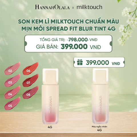  SON KEM LÌ MILKTOUCH MỊN MÔI SPREAD FIT BLUR TINT 4G - DEAL 1 - A1892 