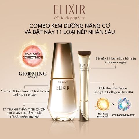  A44: DEAL 10: COMBO SERUM KÍCH HOẠT TRẺ HÓA LÀN DA EIS THE SERUM AA 50ML VÀ KEM DƯỠNG DA CẢI THIỆN NẾP NHĂN VƯỢT TRỘI ELIXIR RETINOL POWER WRINKLE SMOOTHING CREAM 22G 