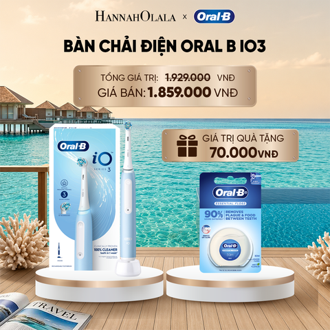  BÀN CHẢI ĐIỆN ORAL-B iO3 CHÍNH HÃNG - CÔNG NGHỆ BẢO VỆ NƯỚU CHỦ ĐỘNG – LÀM SẠCH SÂU – CHỐNG NƯỚC IPX7_ D1366 