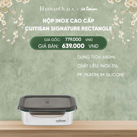  DEAL 17: HỘP INOX CAO CẤP CUITISAN SIGNATURE RECTANGLE INOX 316 