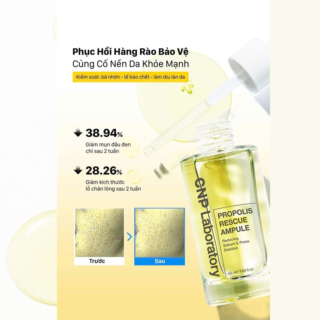  DEAL 56: TINH CHẤT KEO ONG CHO DA DẦU PHỤC HỒI LÀN DA TẨY TẾ BÀO CHẾT CNP PROPOLIS RESCUE AMPULE 50ML 