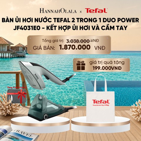  BÀN ỦI HƠI NƯỚC TEFAL 2 TRONG 1 DUO POWER JF4031E0 - KẾT HỢP ỦI HƠI VÀ CẦM TAY_ D817 