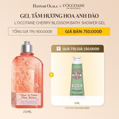  DEAL 1A: GEL TẮM HƯƠNG HOA ANH ĐÀO L'OCCITANE CHERRY BLOSSOM BATH SHOWER GEL 250ML 