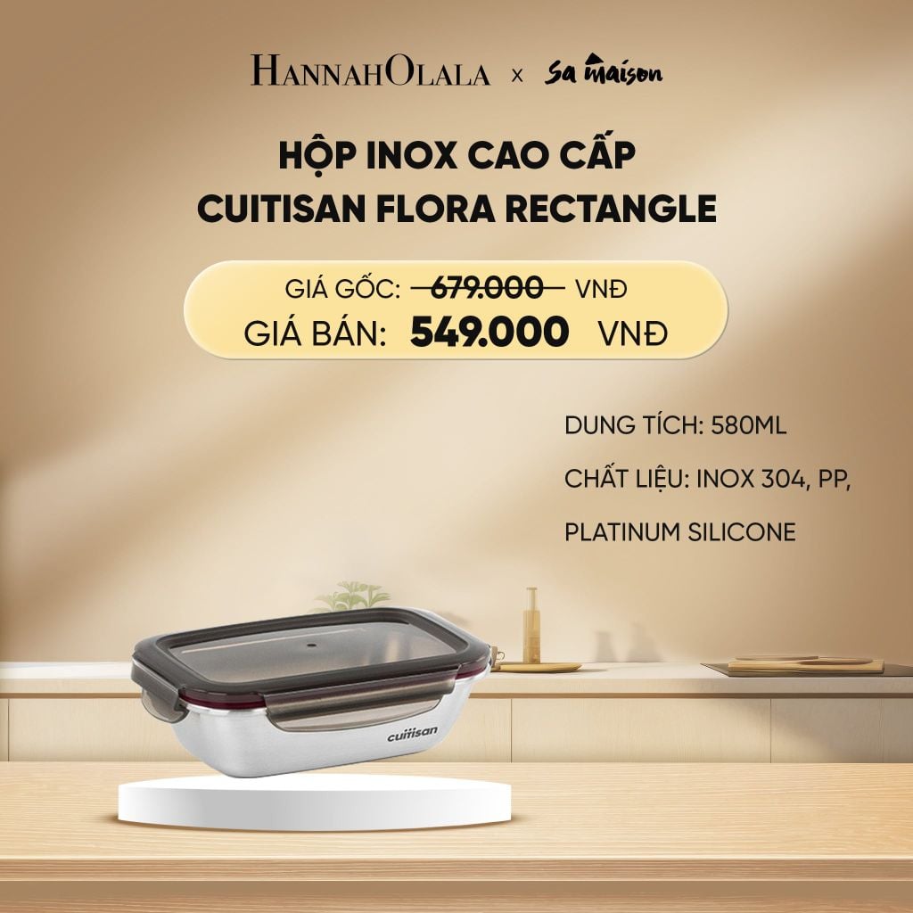  DEAL 16: HỘP INOX CAO CẤP CUITISAN FLORA RECTANGLE 