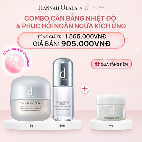  E112_DEAL 17: COMBO KEM DƯỠNG ẨM VÀ PHỤC HỒI DA & SERUM CÂN BẰNG NHIỆT ĐỘ DA D PROGRAM SKIN REPAIR CREAM 45G + THERMO SERUM 40ML 