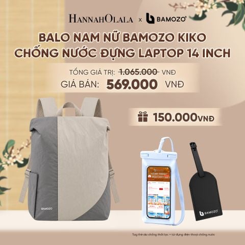  BALO NAM NỮ BAMOZO KIKO PHỐI MÀU CHỐNG NƯỚC ĐỰNG LAPTOP 14 INCH, BALO ĐI HỌC ĐI LÀM PHONG CÁCH HÀN QUỐC (TAG THẺ DA CHỐNG THẤT LẠC + TÚI ĐỰNG ĐIỆN THOẠI CHỐNG NƯỚC) - A2498 