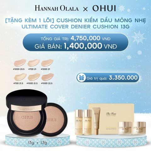  DEAL 1: PHẤN NƯỚC KIỀM DẦU MỎNG NHẸ OHUI ULTIMATE COVER DENIER CUSHION (13G*2) 