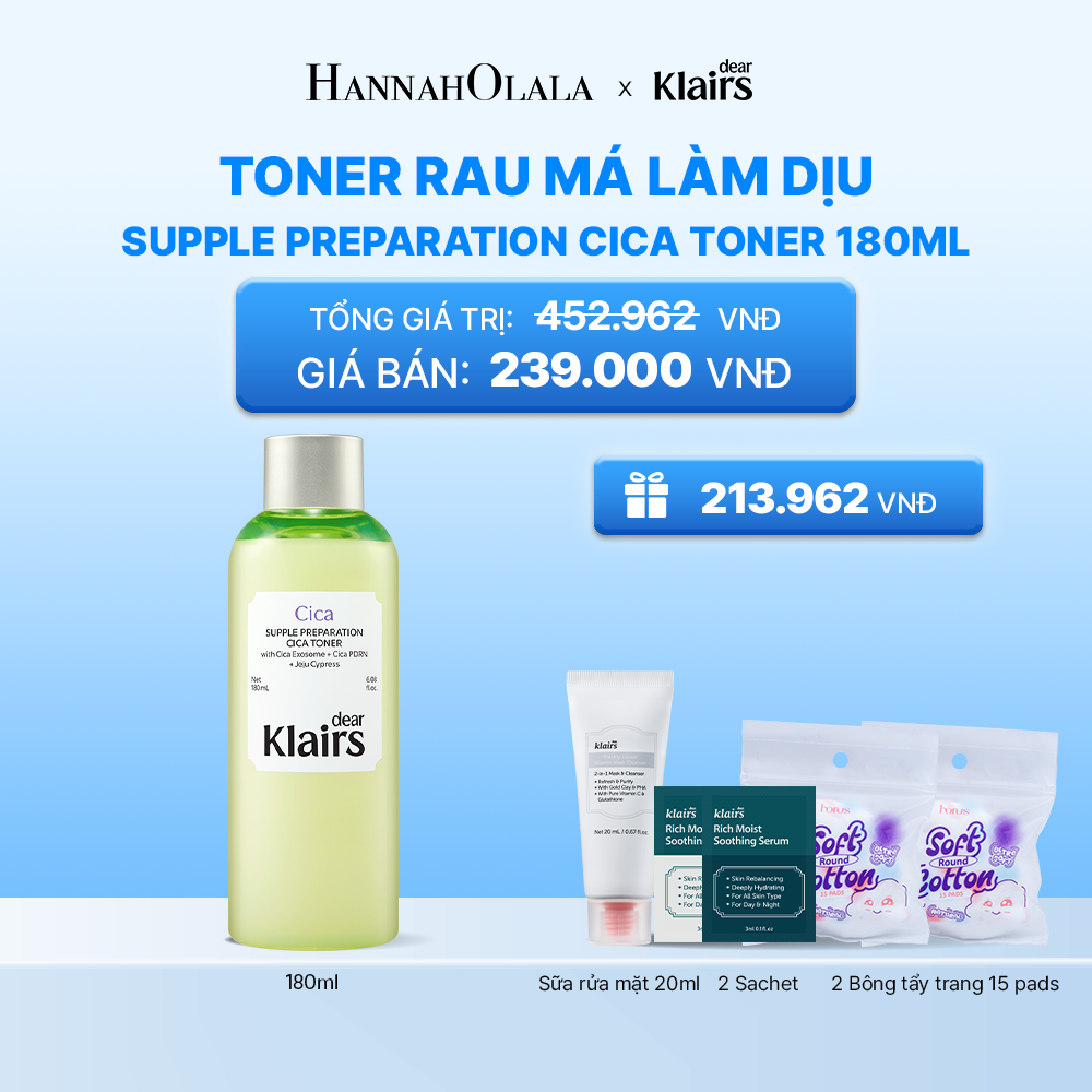  DEAR KLAIRS NƯỚC HOA HỒNG TONER 180ML /300ML_K165 